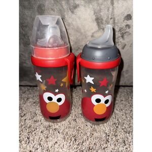 Set of 2 NUK Sesame Street ELMO 10oz‎ Active Cup Transition from Bottle to Cup